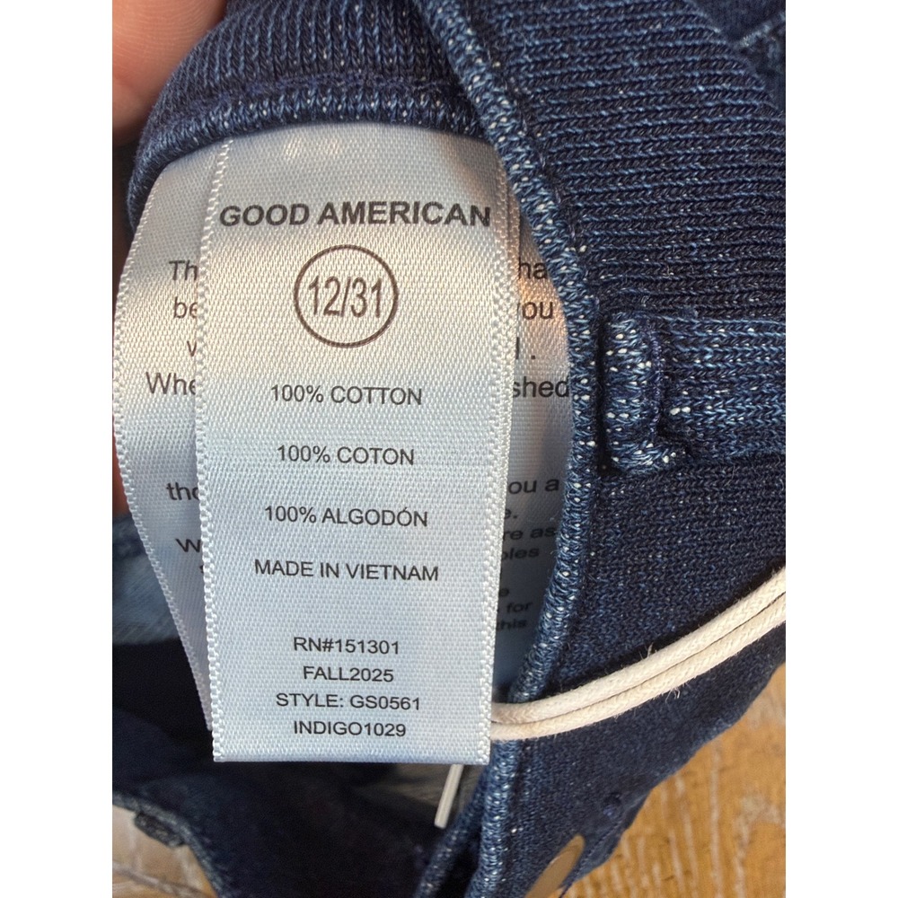Good American NWT Jeanius Barrel Sweatpants Jeans Dark Wash Size 12/31 - Picture 7 of 10